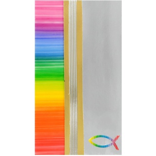 Pracht Creatives Hobby 7073-20515 Verzierwachsplatten Mix regenbogen / metallic, 3 halbe Wachsplatten, ca.200 x 50 x 0,5 mm, Wachsstreifen und Sonderzeichen, zum Modellieren und Verzieren von Kerzen