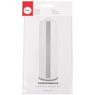 RAYHER HOBBY Rayher 3103722 Verzierwachs, silber, 2 Verzierwachsplatten 20 x 10 cm, Wachsfolie zum Kerzen verzieren, Kerzenwachs, Wachsfolie