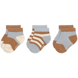 LÄSSIG Kinder Sneaker Socken 3er Set/ Hellblau-Karamell Größe 19-22
