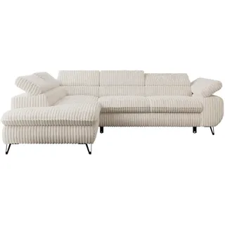 MKS Ecksofa Peter L Beige Cord - Links Seite , Textil , L-Form,L-Form , 273x208 cm , Oeko-Tex® , Wohnzimmer, Sofas & Couches, Wohnlandschaften, Ecksofas