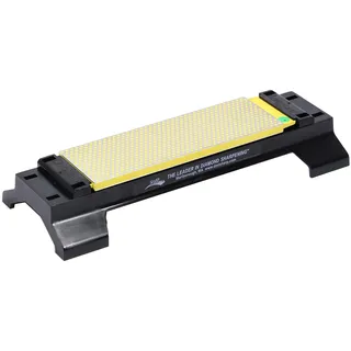 DMT DuoSharp® Diamant Schleifstein 8" mit Basis Grob/Extrafein | Doppelseitiger Messerschärfer in Profiqualität | 20cm Wetzstein für Messer und Werkzeuge | Made in USA | W8EC-WB