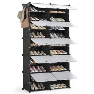 Mondeer Schuhregal 10 Ebenen 40 Paar 0 x 0 x 0 cm schwarz / schwarz