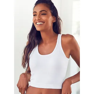 LASCANA ACTIVE Sporttop Crop-Top mit breiten Trägern, weiß