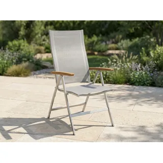 Verstellsessel Venus Edelstahl Teak - Batyline silber