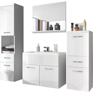 WELLTIME Badmöbel-Set »ELDA« Komplett-Set, 5 Stk. tlg., weiß