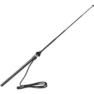 HEYNER® Teleskopantenne schwarz mit DIN-Stecker, UKW/MW, 100 cm Mastlänge | Stabantenne ausziehbar bis 100 cm, Geeignet für UKW & MW Empfang, 130cm Koaxialkabel, Antennentülle 30cm