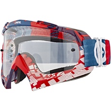 O'Neal | Bike & Motocross Brille | MX MTB DH FR Downhill Freeride | Hochwertige 3D Gläser 1,2mm für maximale Klarheit, UV-Schutz | B-10 Goggle TWOFACE | Rot Silber | Einheitsgröße