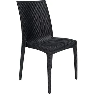 Grandsoleil – Bistrotstuhl aus Rattan, Farbe Anthrazit - Bunt