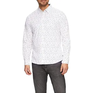 s.Oliver Slim Fit: Gemustertes Popeline-Hemd mit Kentkragen