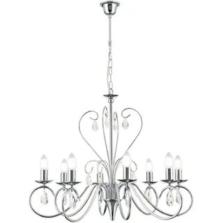 Orion Leuchten Kristall Kronleuchter Alessia 68 cm x 58 cm 8 x E14 Chrom