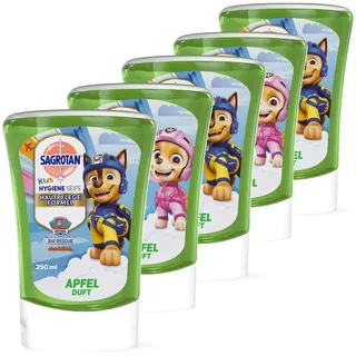 Sagrotan Kids No-Touch Nachfüller Apfel – Für den automatischen Seifenspender – 5 x 250 ml Handseife