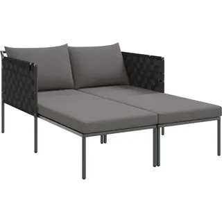 vidaXL Sonnenliege mit Kissen 2-Person Anthrazit 153 x 115 x 69,5 cm - Grau