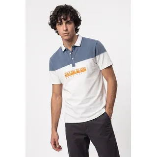 Poloshirt NAPAPIJRI "E-SATURNIA SS", Herren, Gr. M, weiß (weiß whisper), Piqué, Obermaterial: 100% Baumwolle, mehrfarbig, normal, Rundhals, eingesetzt angesetztes Bündchen, Shirts Poloshirt, mit kurzer Knopfleiste, aus Piqué-Material aus Baumwolle