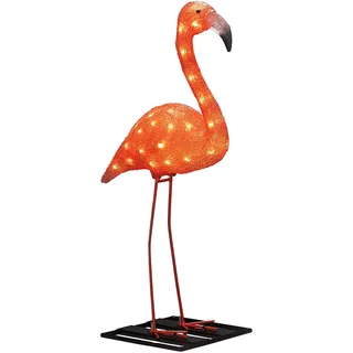 Konstsmide LED Acryl Flamingo klein Kunststoff 65 cm 48 bernsteinfarbene Dioden Bernstein