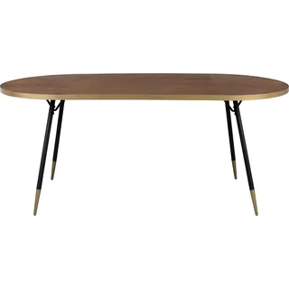 Housecraft Living Denise Esstisch Holz Oval 180x90 cm Braun/ Gold - Bunt