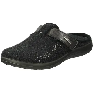 ROHDE 6556 Bari Schuhe Damen Hausschuhe Pantoffeln Softfilz Weite G, Größe:36 EU, Farbe:Grau