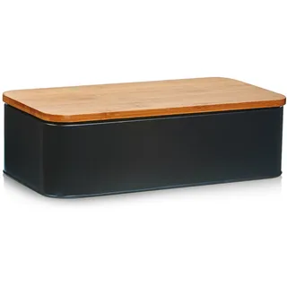 Zeller Present Brotkasten Bamboo Länge ca. 42,5 cm, Schwarz
