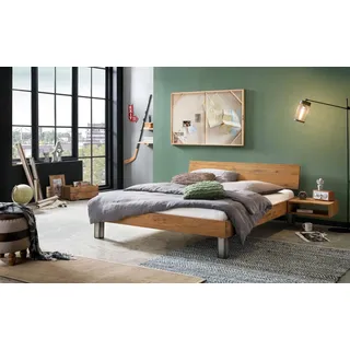 Hasena Massivholzbett Lodi 100 x 200 cm Holz Braun Wildeiche