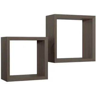 KUBISCHER 2ER SET WANDREGAL FARBE NUSSBAUM GESÄGT MOD. GINEVRA