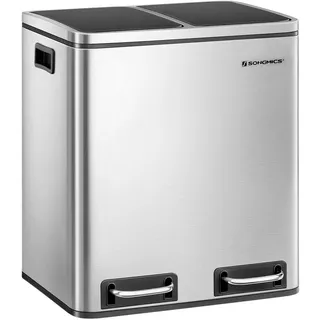 Songmics Abfallsammler 30 l Silber