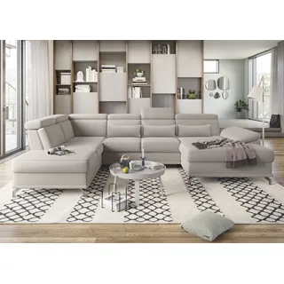 sit&more Wohnlandschaft mit Sitztiefen-, Arm- & Kopfteilverstellung« 3 Nierenkissen, Federkern, optional Bettfunktion und Stauraum,