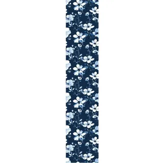 Ambiance Sticker Vliestapete, vorgeklebt, Rolle, skandinavisch, blaue und weiße Landblumen, dekorativ, 1 Rolle mit 300 x 60 cm