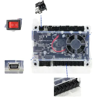 CNC-Controller-Board, unterstützt 3 Achsen, GRBL-Steuerungssystem, 24 V Stromversorgung, USB-Konnektivität, kompatibel mit Windows