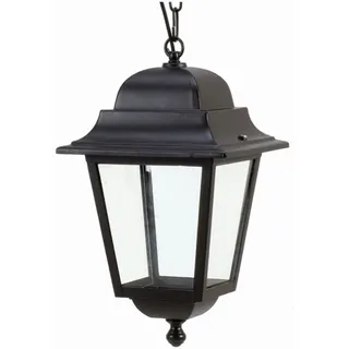 FIANARA Pendelleuchte Außen Schwarz Aluminium IP44 Laterne E27 Eingang