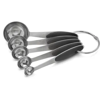 WEIS Messlöffel-Set 5-teilig Edelstahl mit Silkon-Griffen