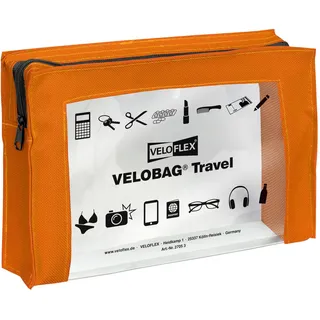 Veloflex 2705330 - VELOBAG Travel DIN A5 Kleinkrambeutel Reißverschlusstasche Mehrzwecktasche, Textil und PVC,orange, 1 Stück