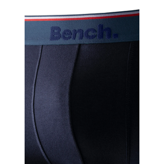 Langer Boxer BENCH., Herren, Gr. XL, 4 Stk., blau (rot, blau, anthrazit, schwarz), Jersey, Obermaterial: 95% Baumwolle, 5% Elasthan, unifarben, Unterhosen Langer Boxer, Unterhosen mit schmalen Streifen im Logo-Webbund