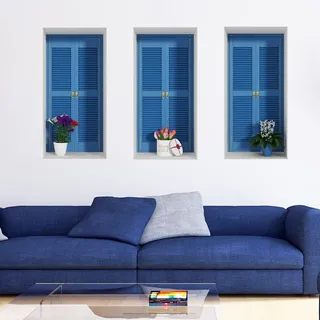 3D-Wandaufkleber, selbstklebend, 3D-Effekt, Blumen-Effekt, Wandaufkleber für Schlafzimmer, Erwachsene, 3D-Wandtattoo, Wohnzimmer, Wandaufkleber, Trompe-Auge, 60 x 90 cm