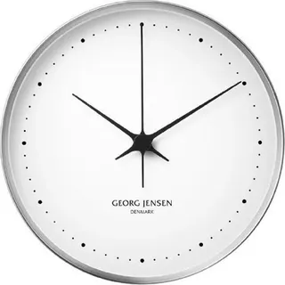 Georg Jensen - KOPPEL Wanduhr 30 cm, Edelstahl mit weißem Zifferblatt - Silber