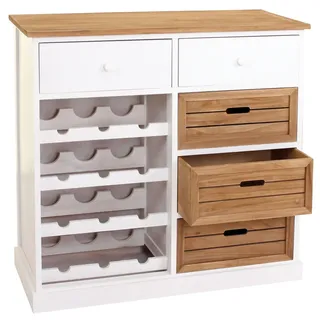 MCW Weinregal 87 x 86 x 37 cm Weiß/Braun