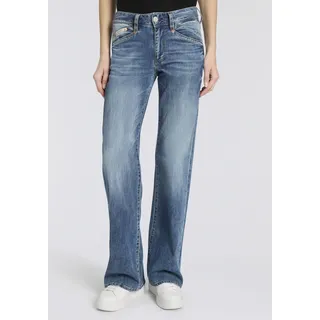 Bootcut-Jeans HERRLICHER "Prime New Denim Light", Damen, Gr. 33, Länge 32, ocean fade, Denim/Jeans, Obermaterial: 98% Baumwolle, 2% Elasthan, weit knöchellang, Jeans Bootcut-Jeans, mit Stretch, Topseller