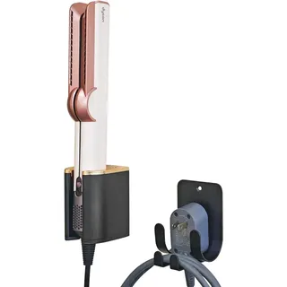 Glätteisen Halterung, Fönhalter Ohne Bohren Glätteisen halterung für Wand Ohne Bohren Airstraight Halterung Kompatibel mit Airstrait Aluminium Halterung Schwarz CHOCHOYAH