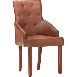 vidaXL Esszimmerstühle 6 Stk. Braun Echtes Ziegenleder - Braun
