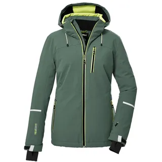 KILLTEC Damen KSW 81 WMN Jckt Skijacke/Funktionsjacke Mit Abzippbarer Kapuze Und Schneefang, Grün/grau, 36