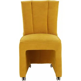 exxpo - sofa fashion Sessel »Costa, Loungesessel, Hochlehnsessel, auf Rollen, Komfortsitzhöhe 53cm« kompakt und bequem, Breite 52 cm, gelb