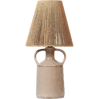 BELIANI Tischlampe Taupe Keramik Vasenform 51 cm Papierschirm Trommelform Kabel mit Schalter Handgefertigt Boho Schlaf- u. Wohnzimmer Beleuchtung - Beige