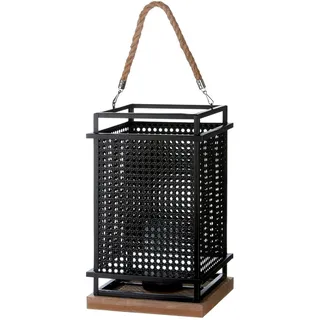 Casablanca modernes Design Windlicht Casablanca Metall Geflecht Schwarz