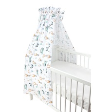 TupTam Babybett Himmel mit Schleifchen, Farbe: Füchse im Flugzeug, Größe: ca. 160x240 cm