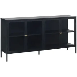 Xora Sideboard , Schwarz , Metall , 2 Fächer , 170x85x40 cm , erweiterbar, Beimöbel erhältlich, stehend , Holzmöbel, Wohnwände Holz, Wohnwand Serien Holz
