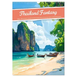 Thailand Fantasie (Wandkalender 2026 DIN A3 hoch), CALVENDO Monatskalender: Wenn Anime und Urlaubsfeeling ihre Fantasie spielen lassen (CALVENDO Orte)