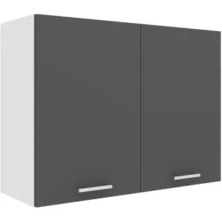 Mid.you Küchenoberschrank , Anthrazit, Weiß , Holzwerkstoff , 1 Fächer , 80x60x31 cm , hängend , Küchen, Küchenmöbel, Küchenschränke, Küchenoberschränke