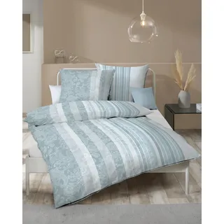Bettwäsche KAEPPEL "Firenze", blau (hellblau), B/L: 140cm x 200cm, 1 Stk., 1 Stk., Interlock-Jersey, B/L: 70cm x 90cm, 2 Stk., Interlock-Jersey, Obermaterial: 100% Baumwolle, Bettwäsche, Bettwäsche, Mit Paisleymuster