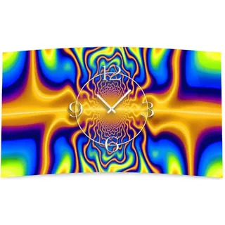 Psychodelic Techno Designer Wanduhr modernes Wanduhren Design leise kein ticken dixtime 3DS-0241 - Orange