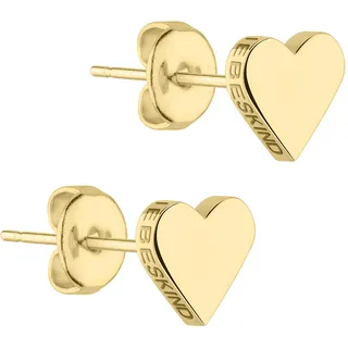 Liebeskind Berlin Ohrringe LJ-0500-E-08 Damen Ohrstecker Herz Edelstahl Silber, One Size (Gold1)