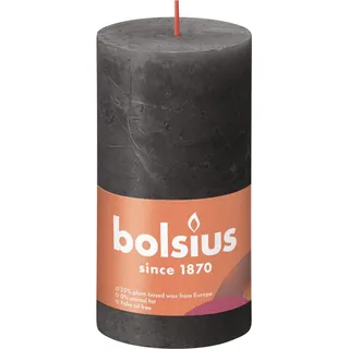 Bolsius Rustik-Kerze Shine 130/68 mm Stürmisches Grau