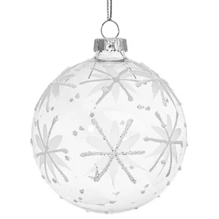 SIKORA Highlights 4er Set ausgefallene Christbaumkugeln aus klarem Glas besondere Weihnachtskugel Christbaumschmuck 8cm, Farbe | Modell:Modell Starry Night klar, Höhe in cm:8 cm